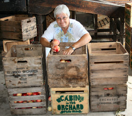 Vicky Thomas getting crating apples from The Orchard to bring them to market