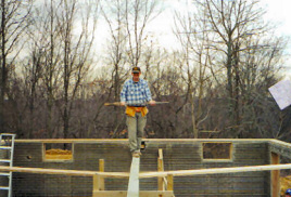 Walking the Plank Working on the Cabin in the Orchard